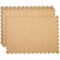 100 Pack Disposable Scalloped Kraft Paper Placemats for Dining Table, Wedding, Party (Brown, 10x14 In)